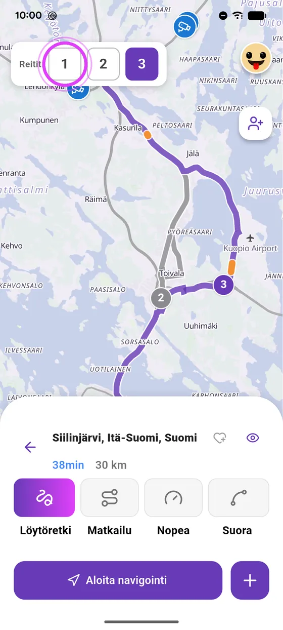 Vertaa reittejä