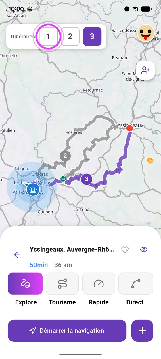 Compare les itinéraires