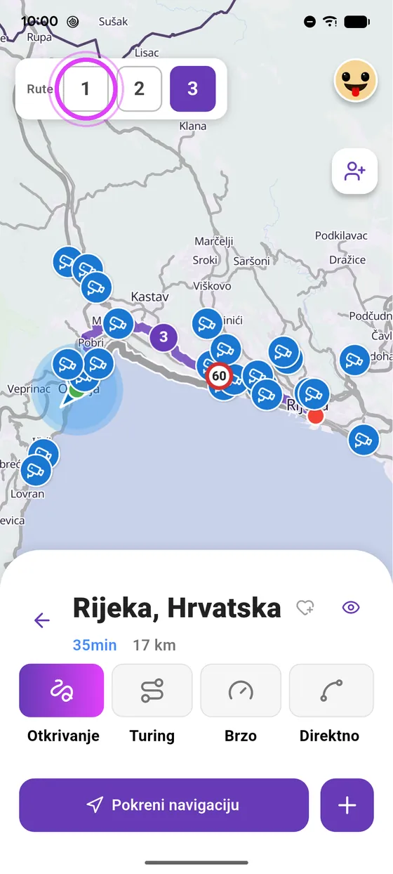 Usporedi rute