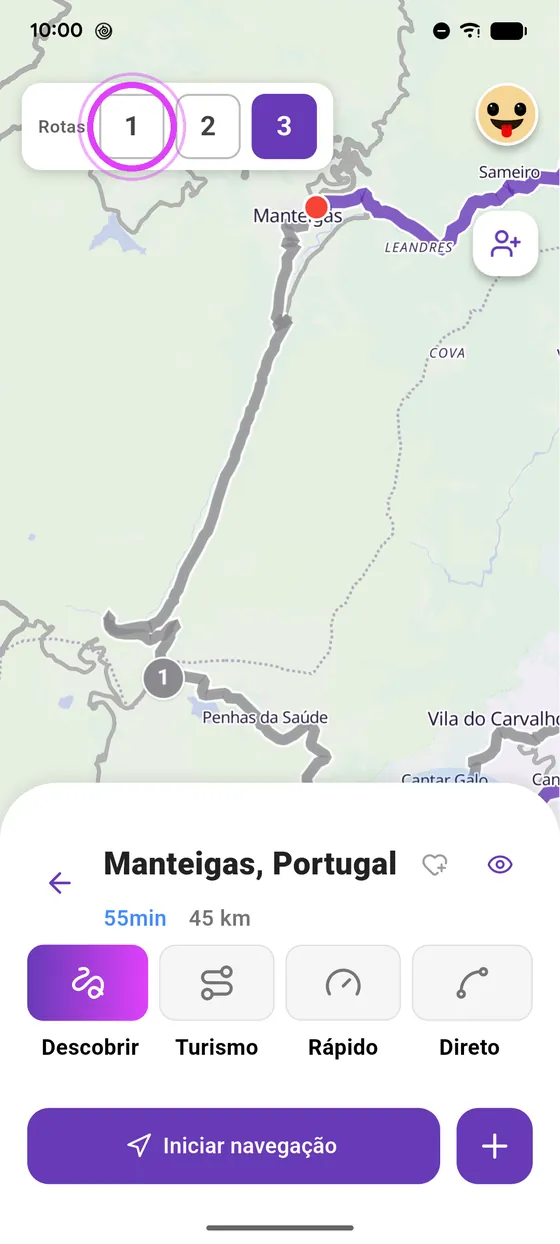 Compara as rotas
