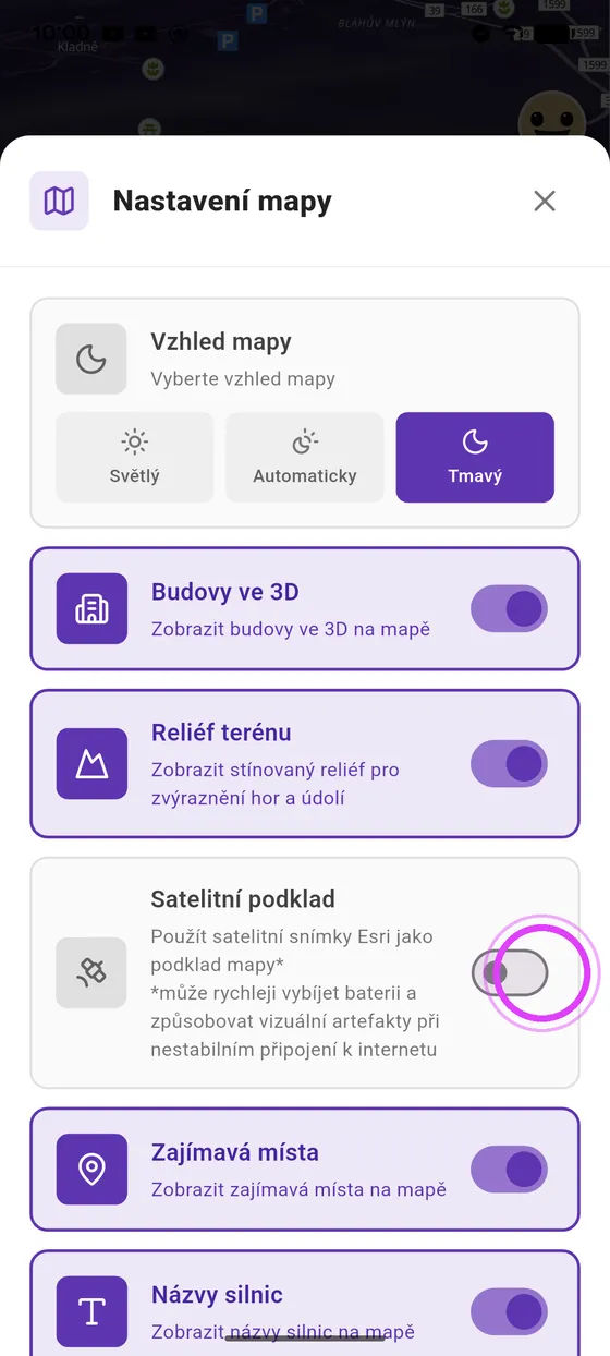 Satelitní podklad