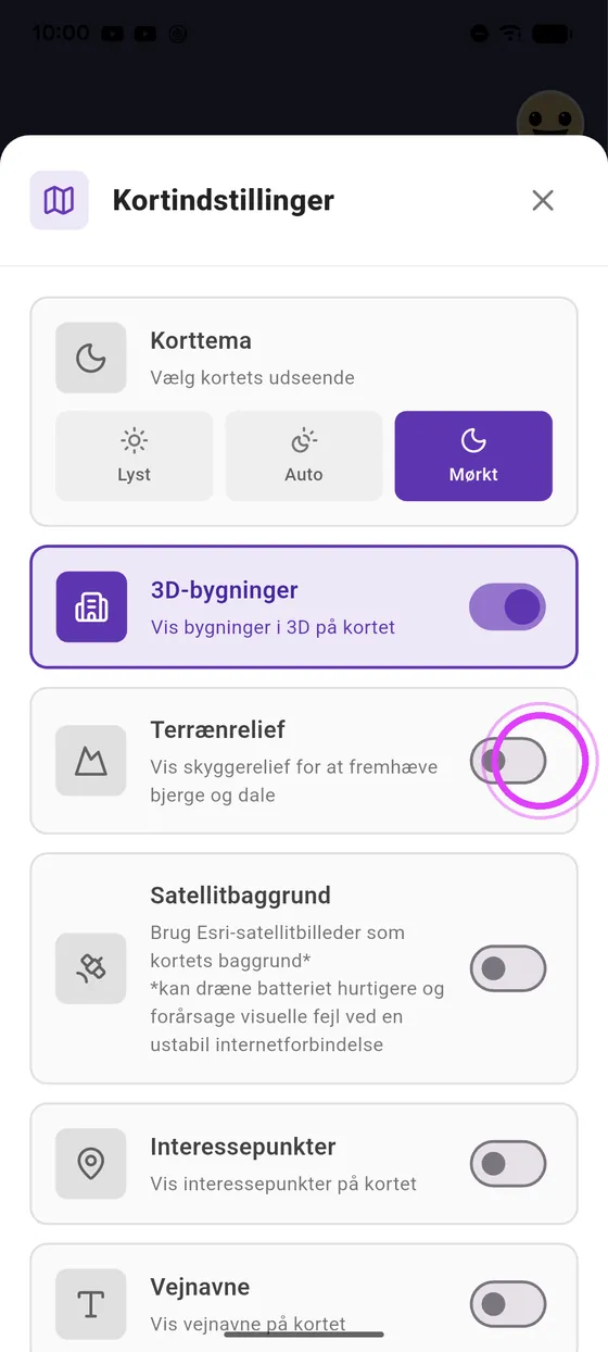 3D-bygninger og relief