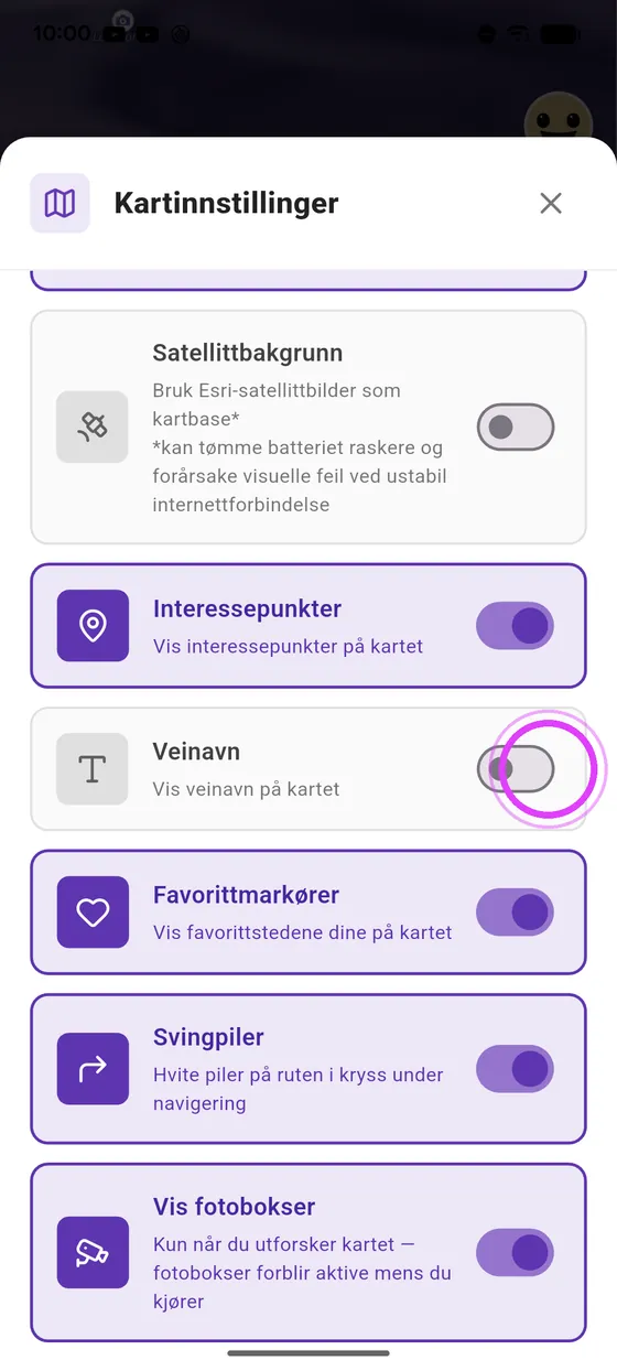 Interessepunkter og veinavn
