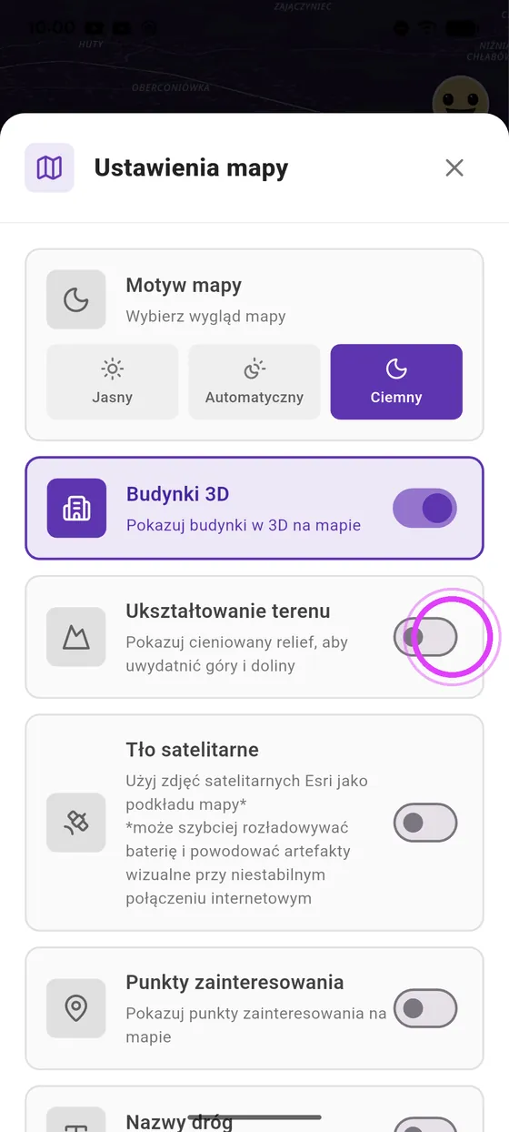 Budynki 3D i ukształtowanie terenu