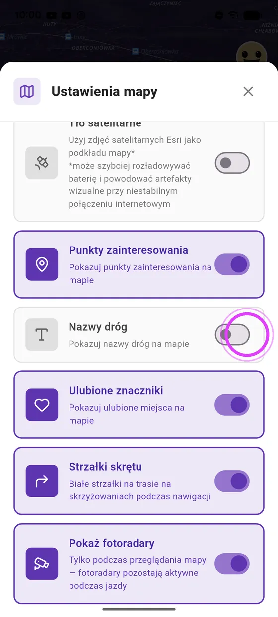 Punkty zainteresowania i nazwy dróg