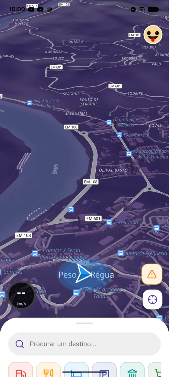 O resultado no mapa