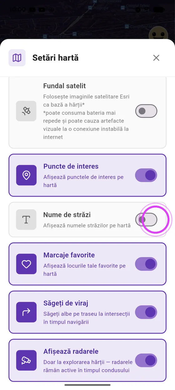 Puncte de interes și nume de străzi