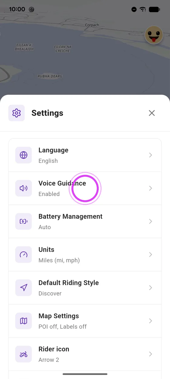 Open voice guidance