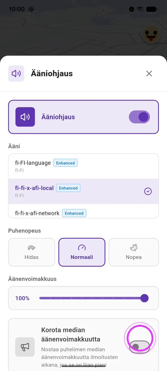 Korota äänenvoimakkuutta