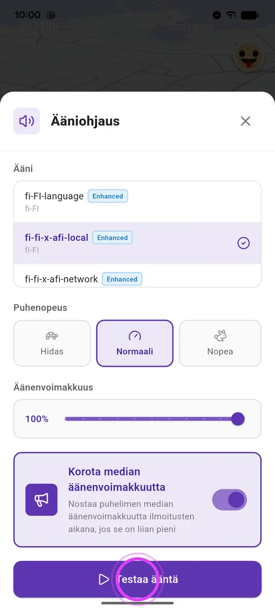 Testaa ääni