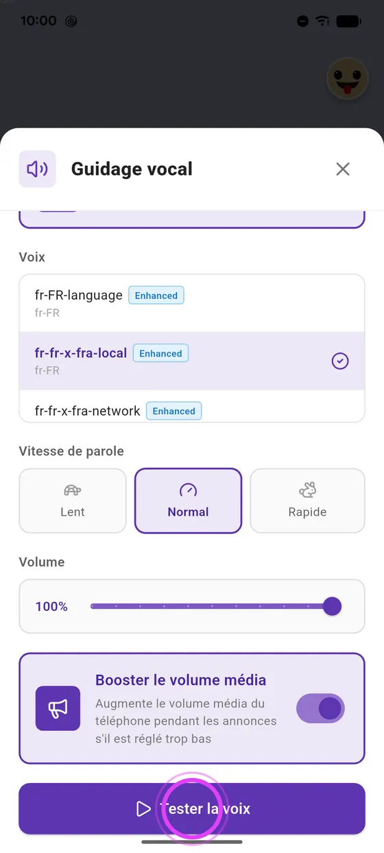 Teste la voix