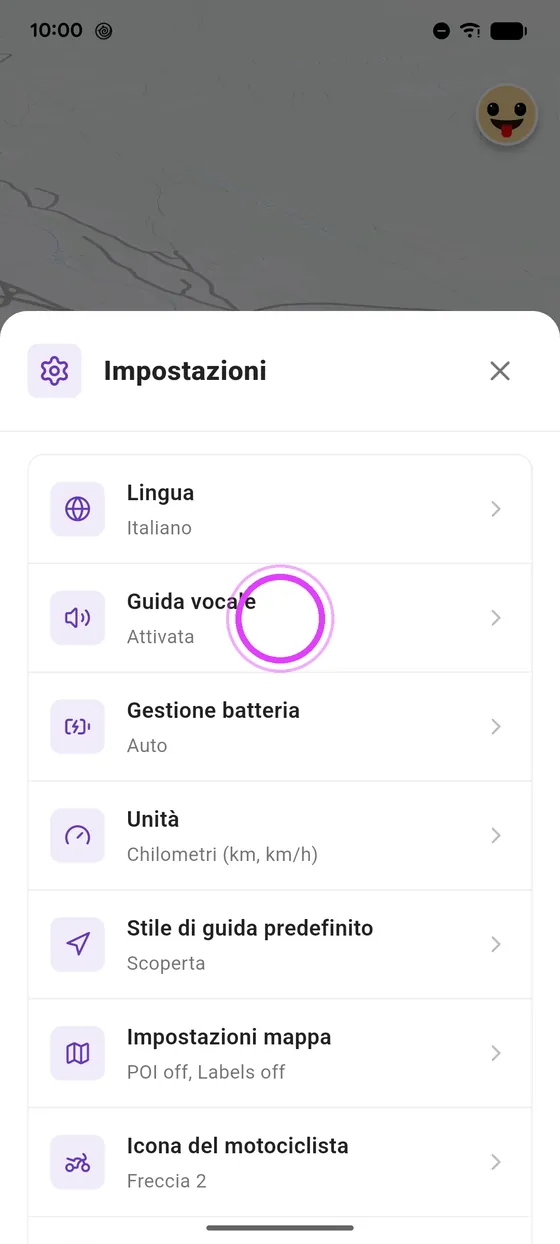 Apri la guida vocale