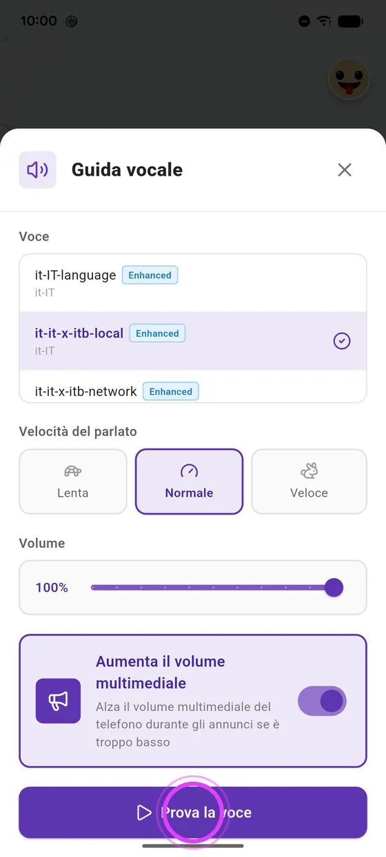 Prova la voce
