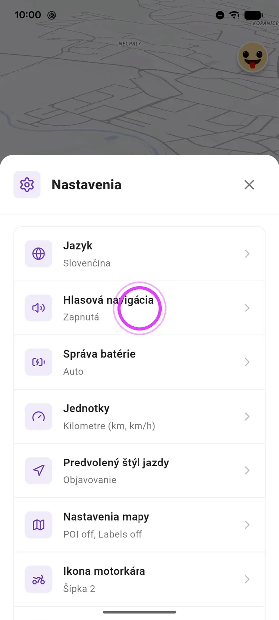 Otvor hlasovú navigáciu