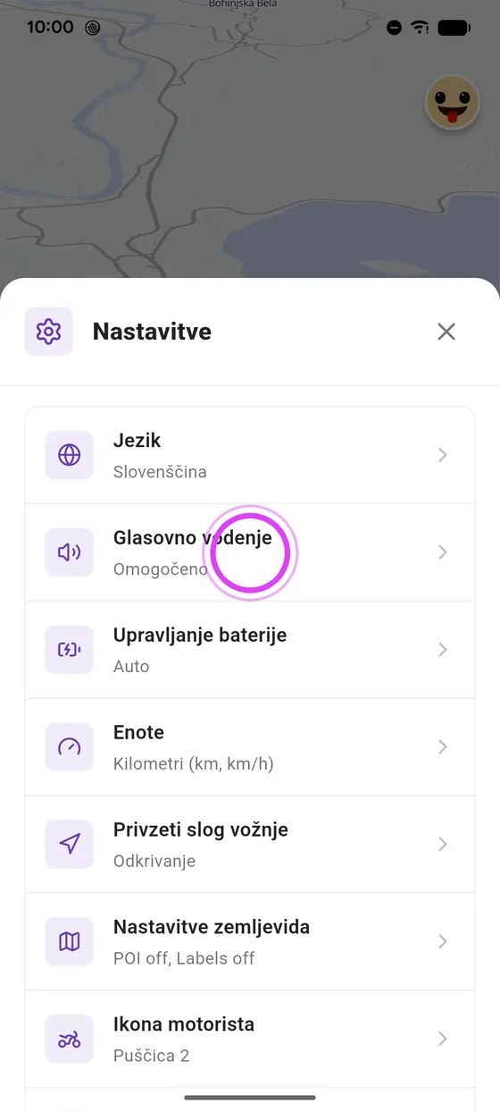 Odpri glasovno vodenje