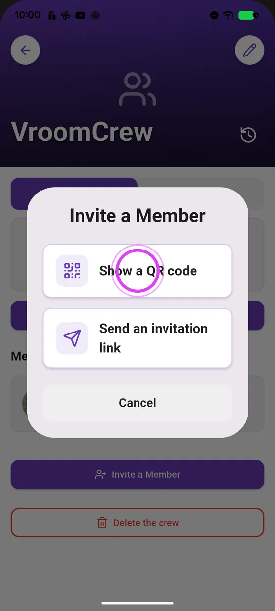 Show the QR code