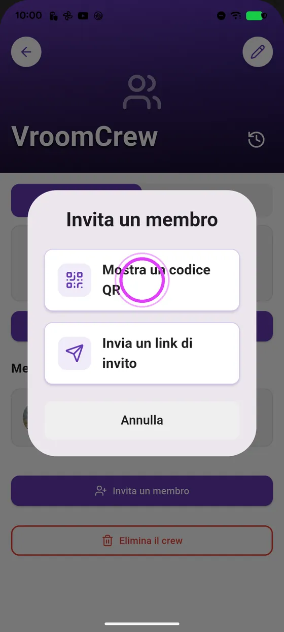 Mostra il codice QR