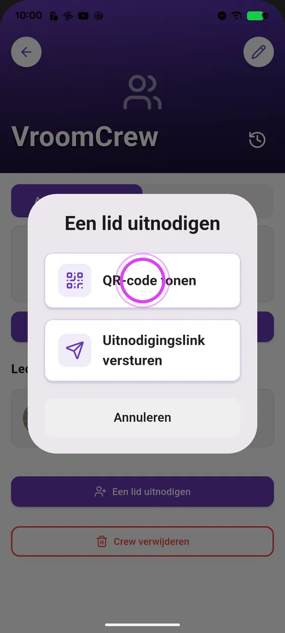 Toon de QR-code