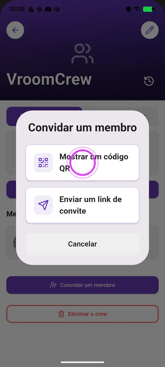 Mostra o código QR