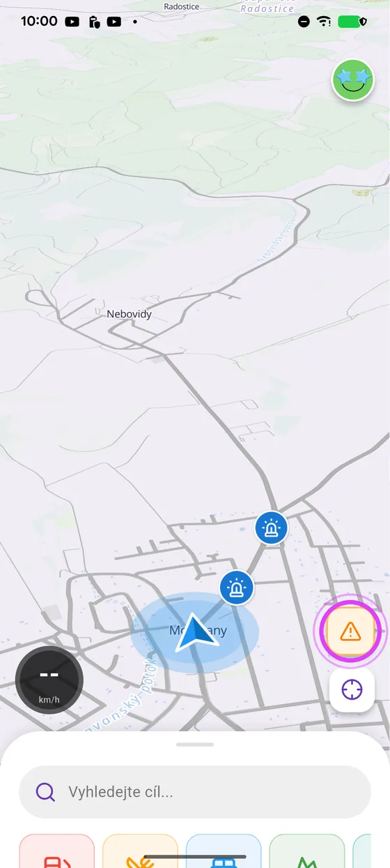 Klepni na tlačítko upozornění
