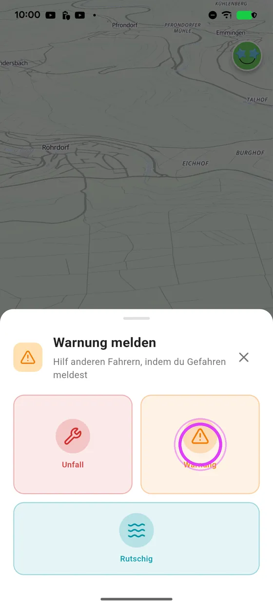 Wähle die Art der Gefahr