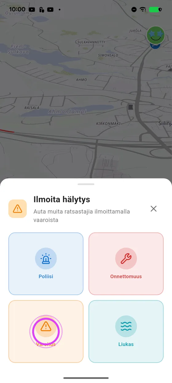Valitse vaaran tyyppi
