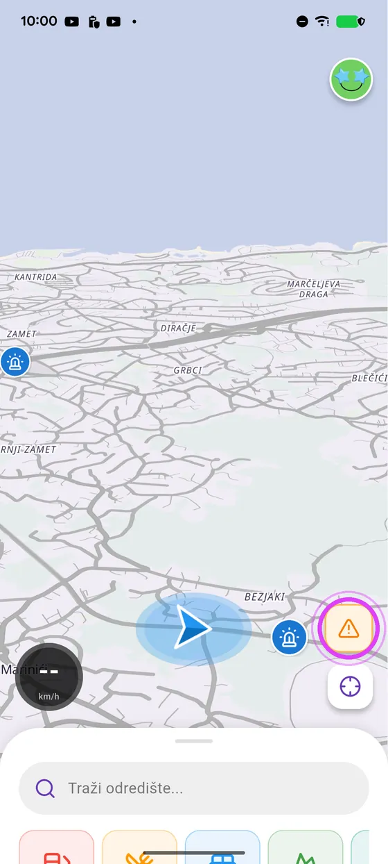Dodirni gumb za upozorenje