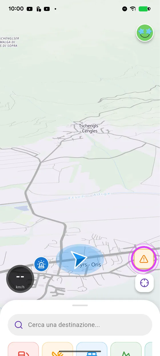 Tocca il pulsante Allerta