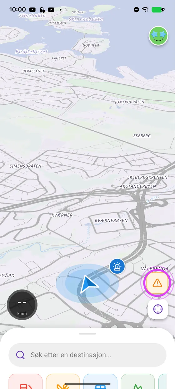 Trykk på varselknappen