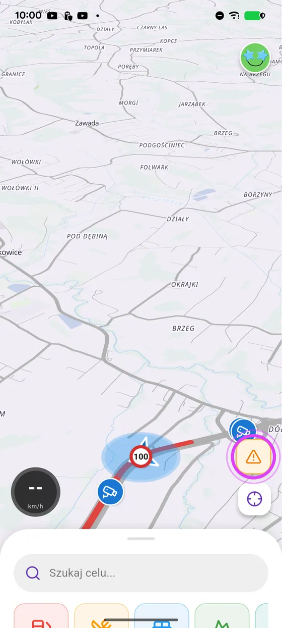 Dotknij przycisku alertu