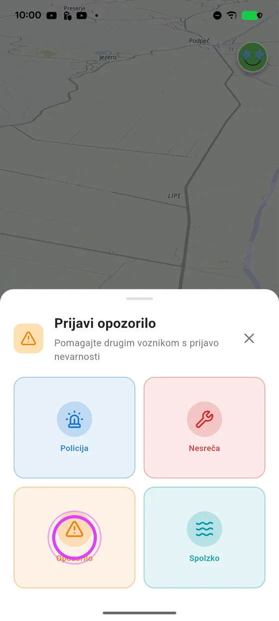 Izberi vrsto nevarnosti