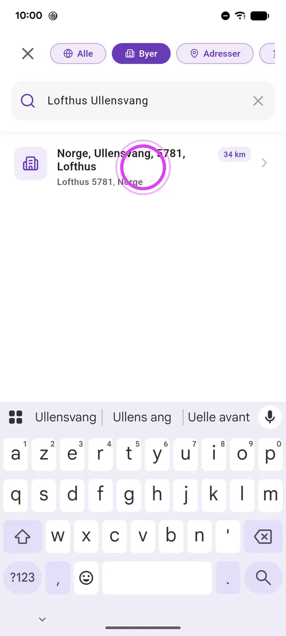 Søk etter målet