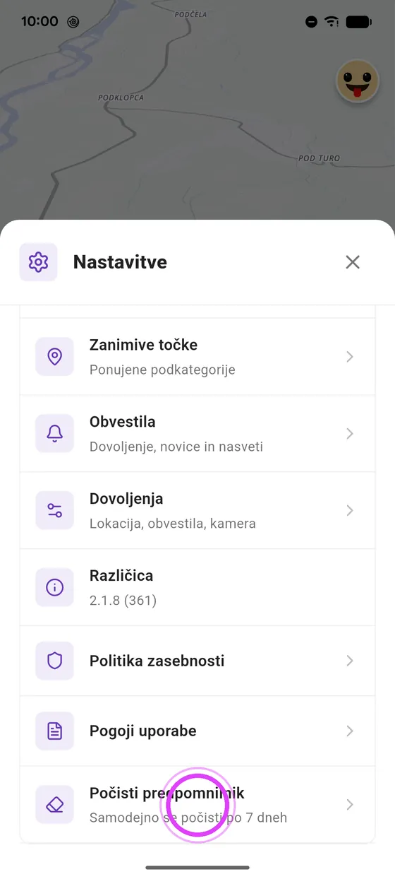 Počisti predpomnilnik