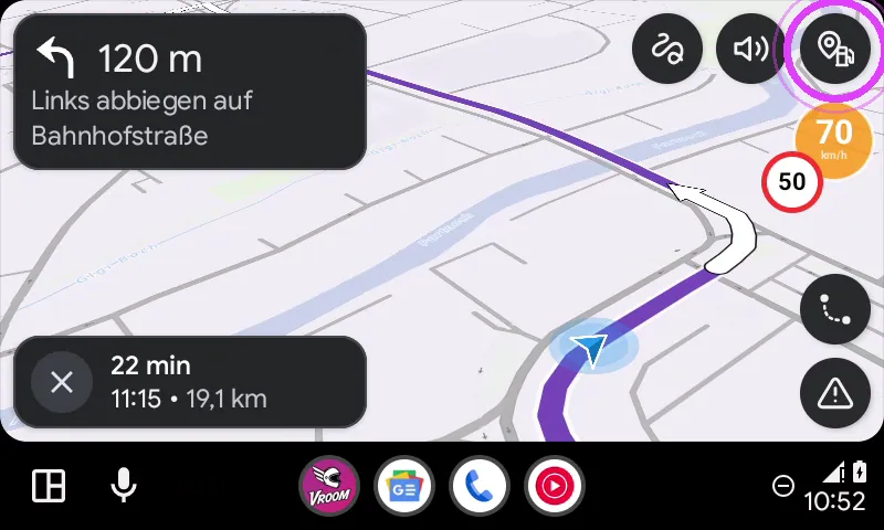 Tippe auf die Zapfsäule