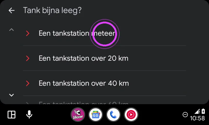 Meteen of verderop