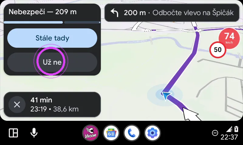 Už ne: hlášení odstraněno