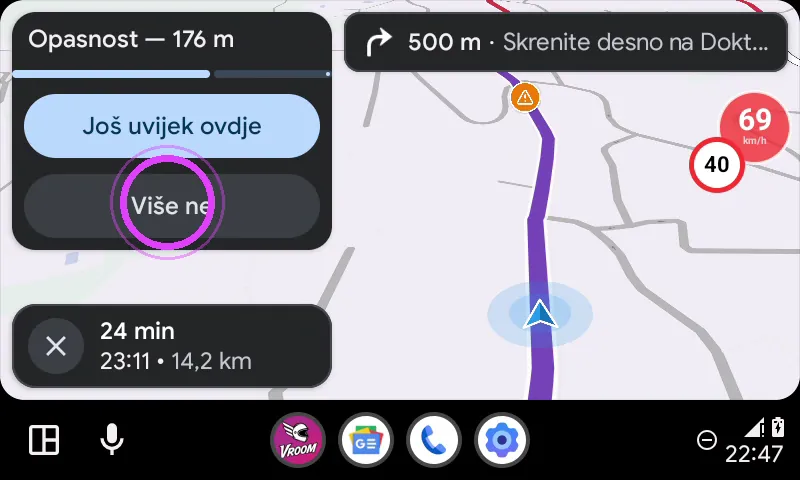 Više ne: upozorenje uklonjeno