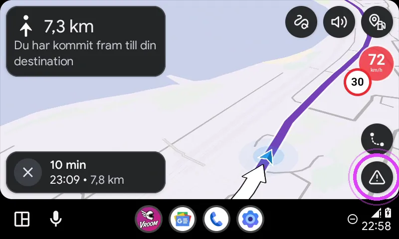 Tryck på triangeln