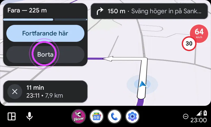 Borta: varning borttagen