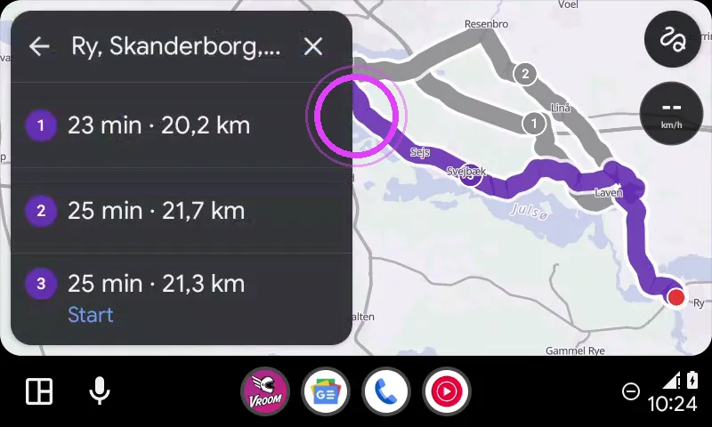 Skriv din destination