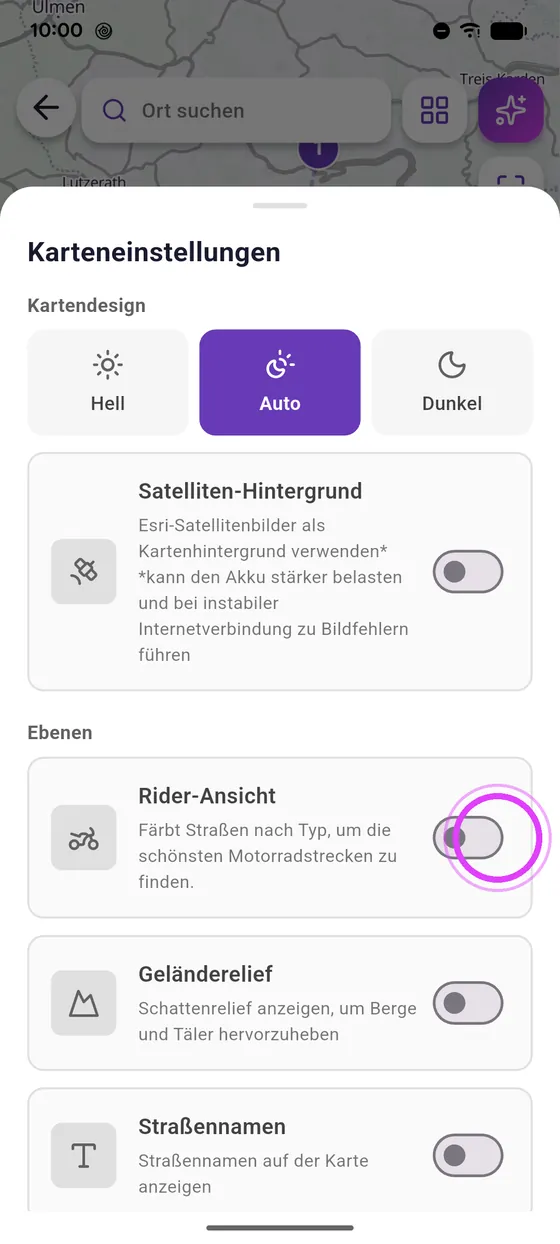 Rider-Ansicht an