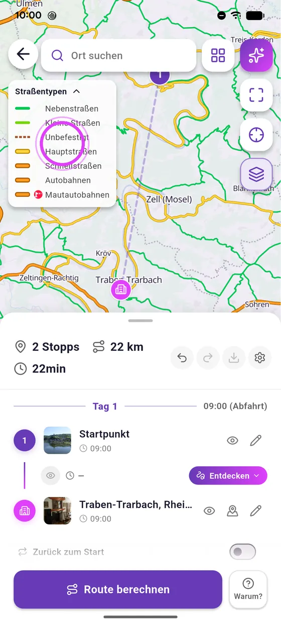 Grün: zum Fahren