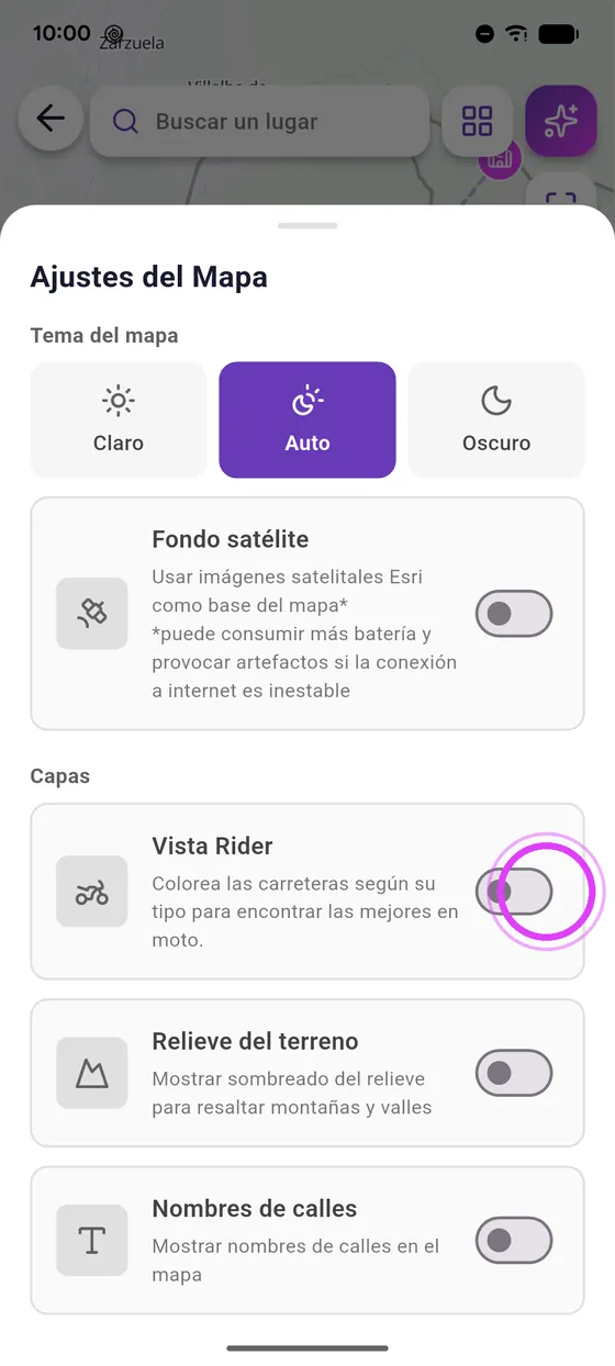 Activa la Vista Rider