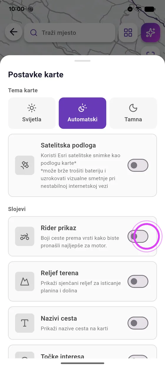 Uključi Rider prikaz