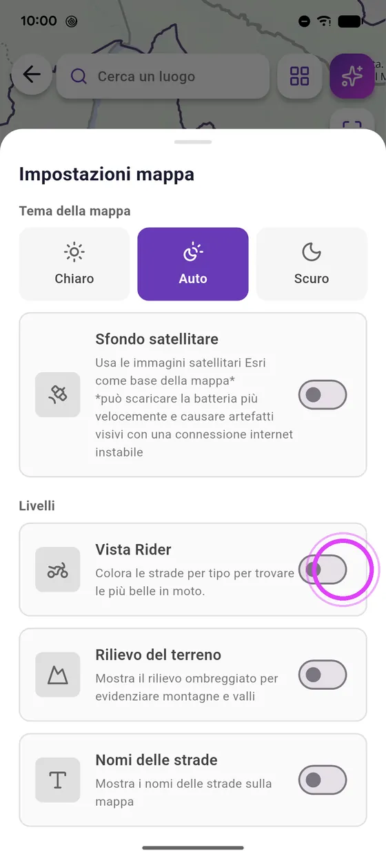 Attiva la Vista Rider