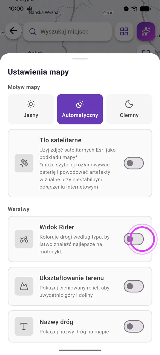 Włącz Widok Rider