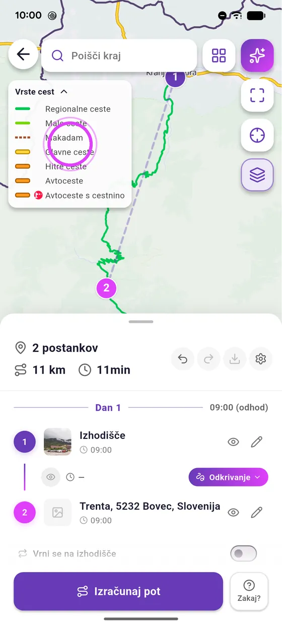 Zeleno: za motor