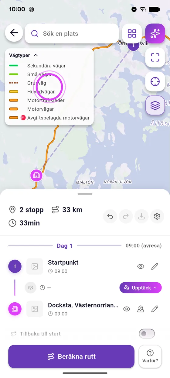 Grönt: kör där